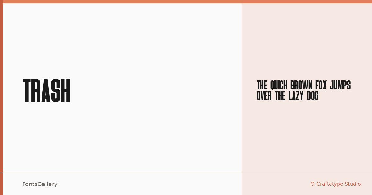 Trash font family banner