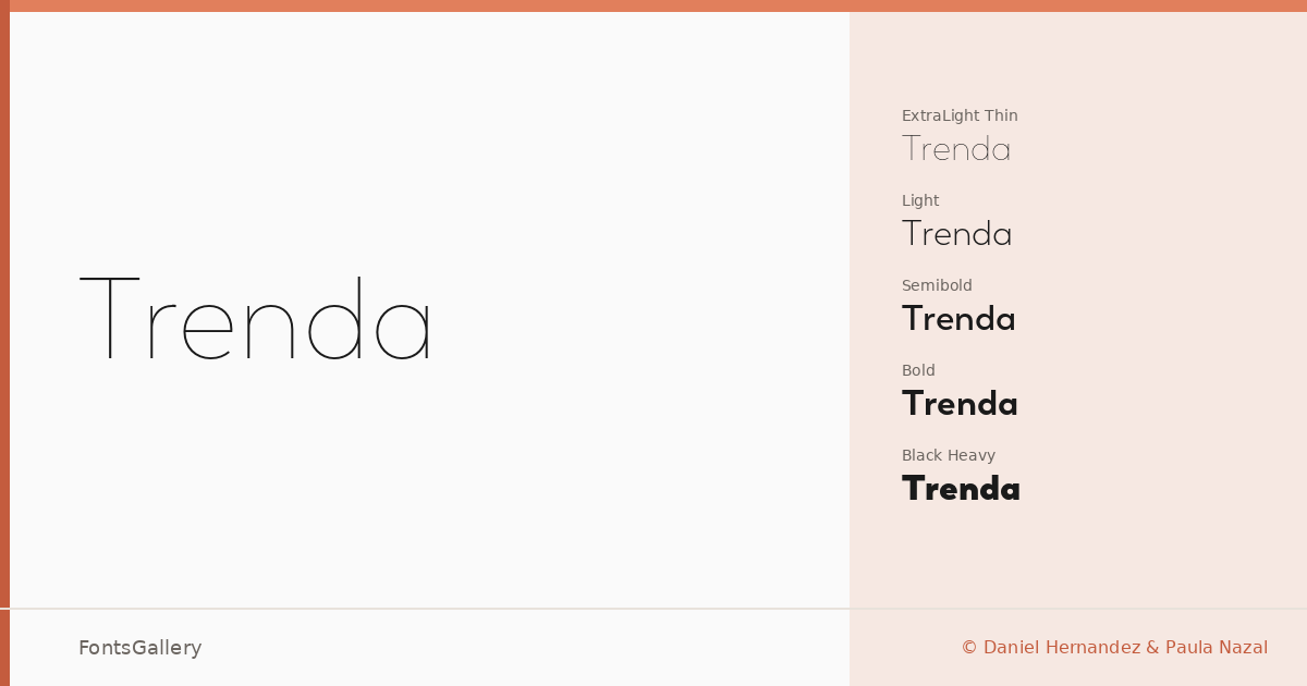 Trenda font family banner