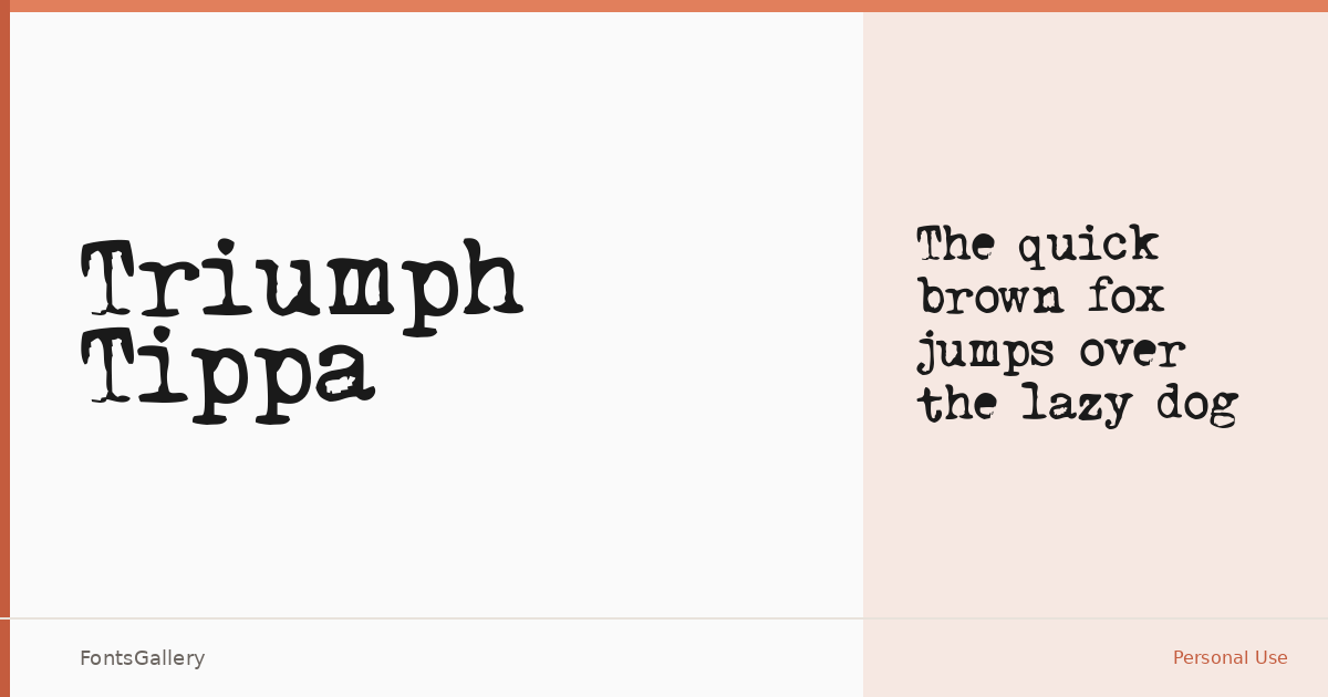 Triumph Tippa font family banner