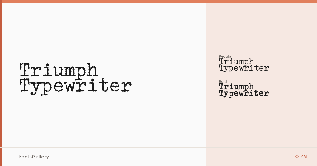 Triumph Typewriter font family banner