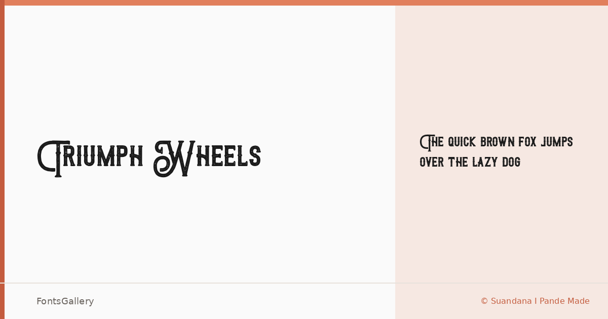 Triumph Wheels font family banner