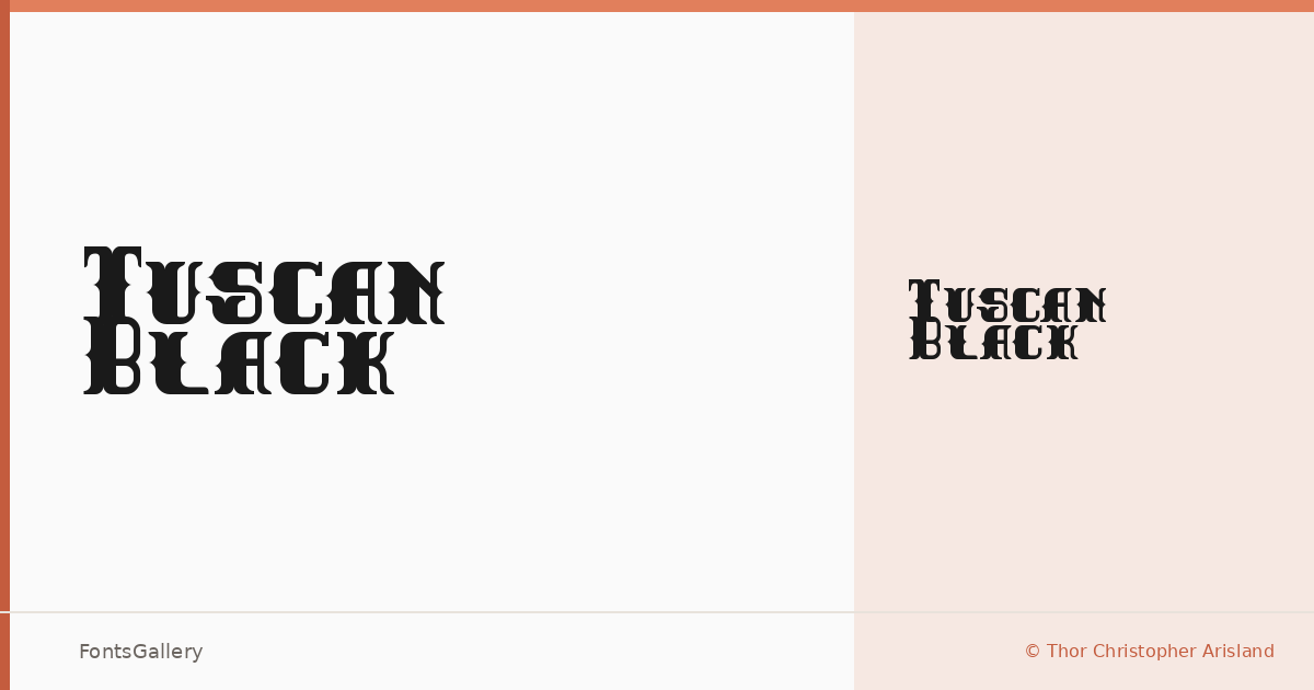 Tuscan Black font family banner