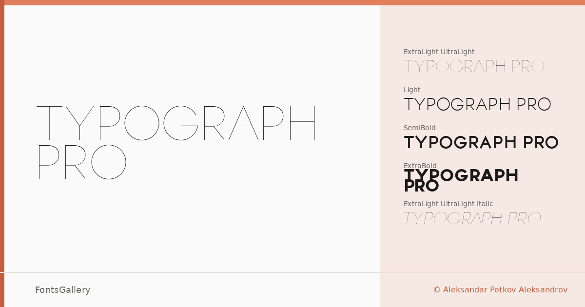 TYPOGRAPH PRO font family banner