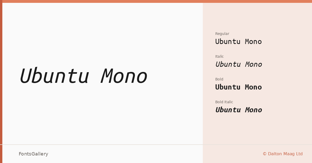 Ubuntu Mono font family banner