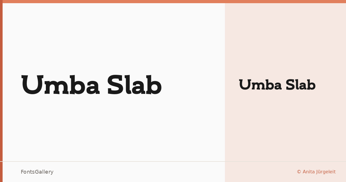 Umba Slab font family banner