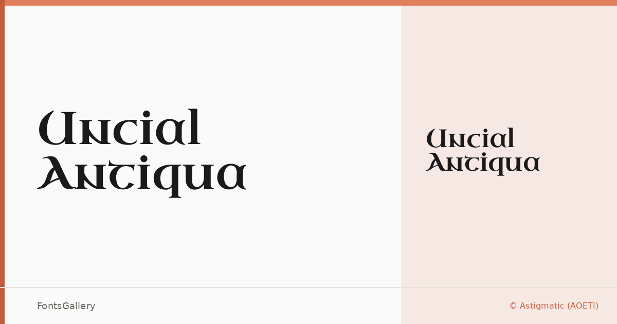 Uncial Antiqua font family banner