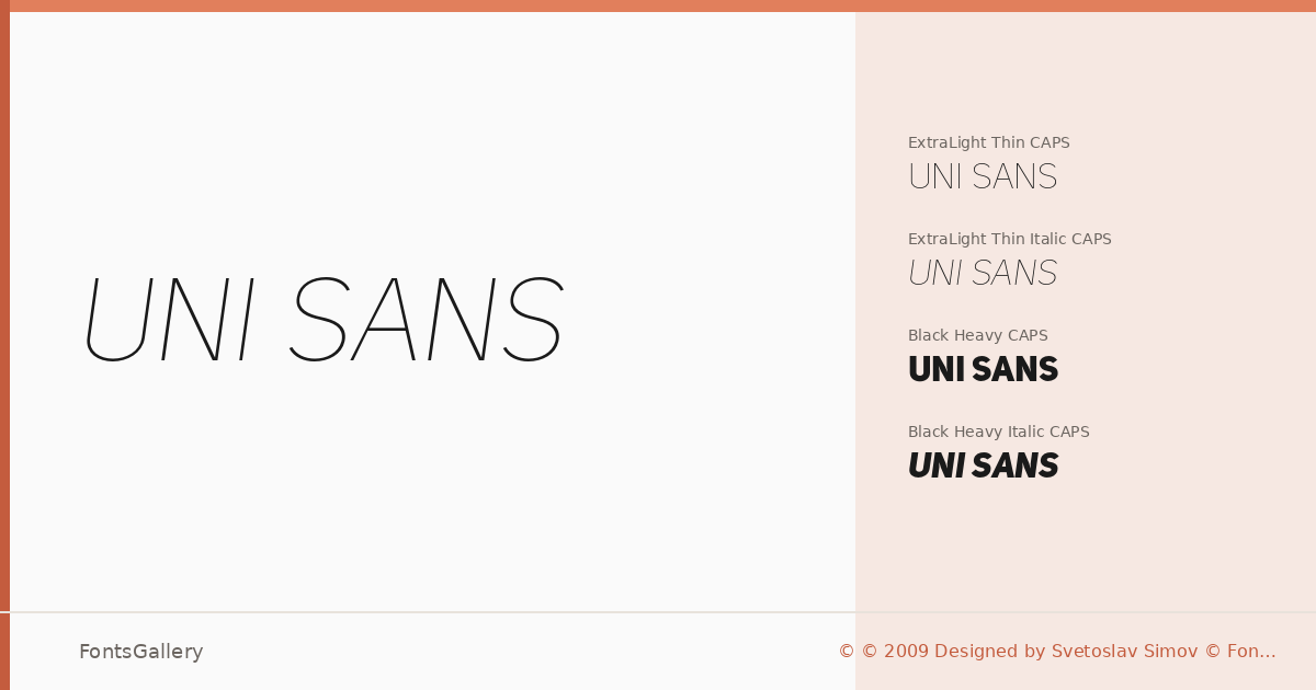 Uni Sans font family banner