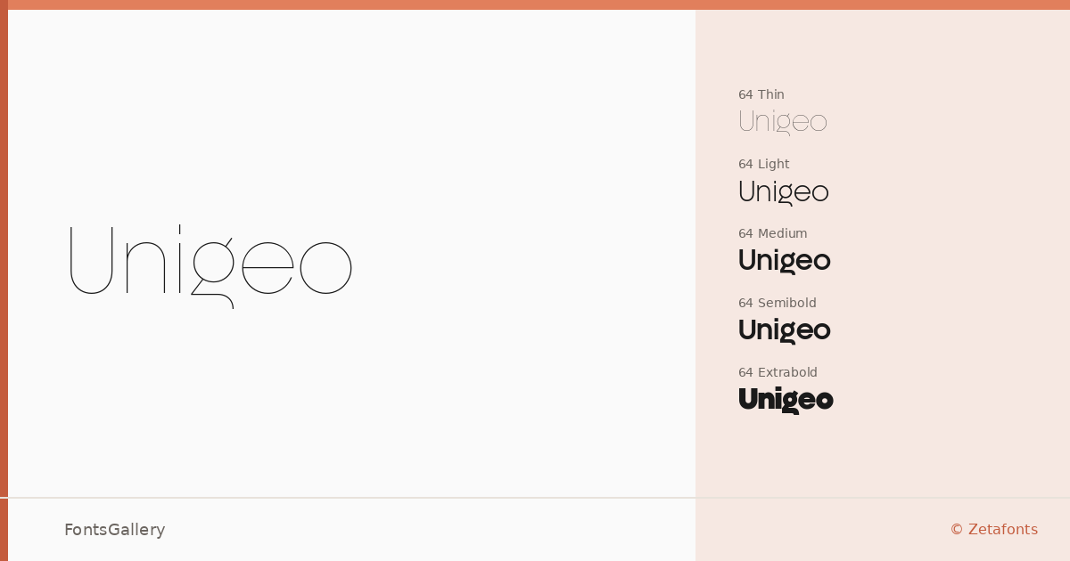 Unigeo font family banner