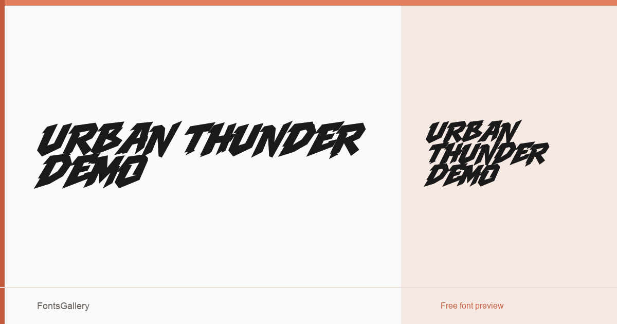 Urban Thunder Demo font family banner