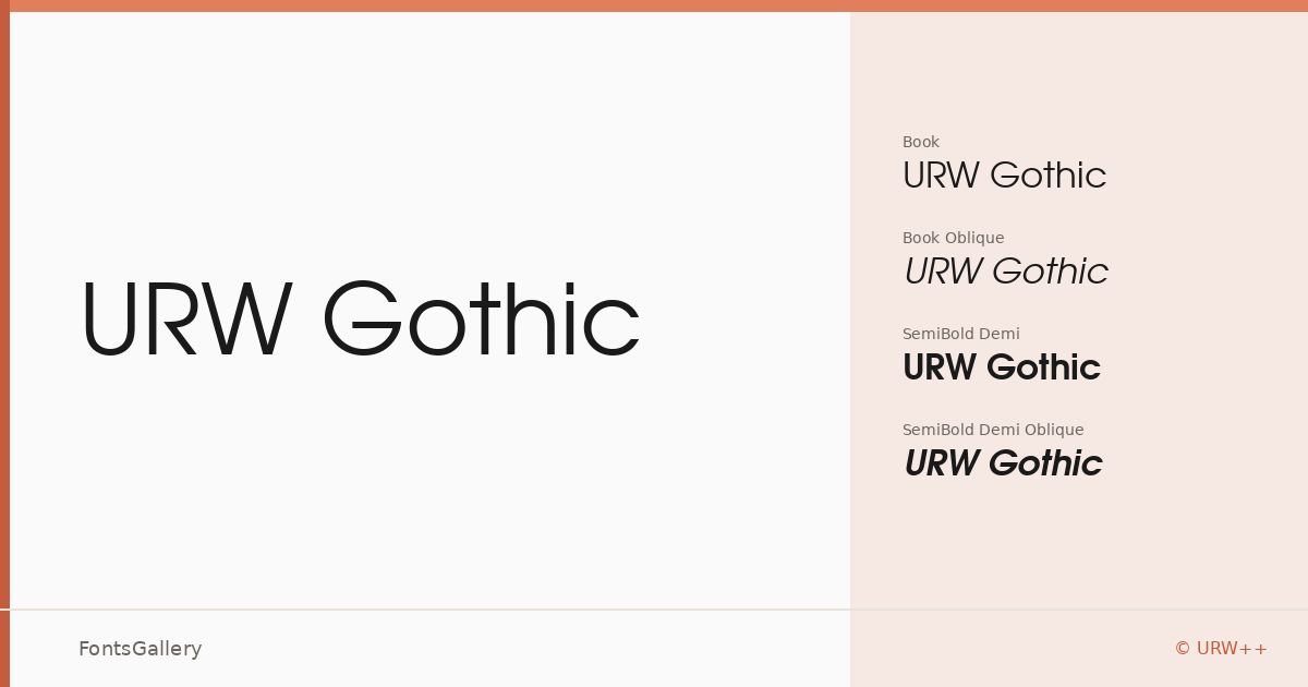 URW Gothic font family banner