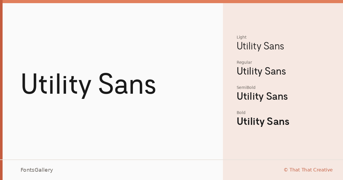 Utility Sans font family banner