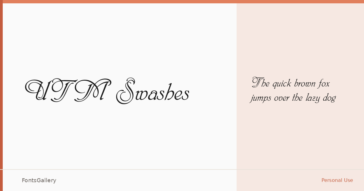 UTM Swashes font family banner