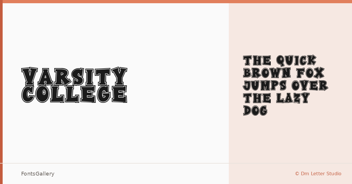 Varsity College font family banner