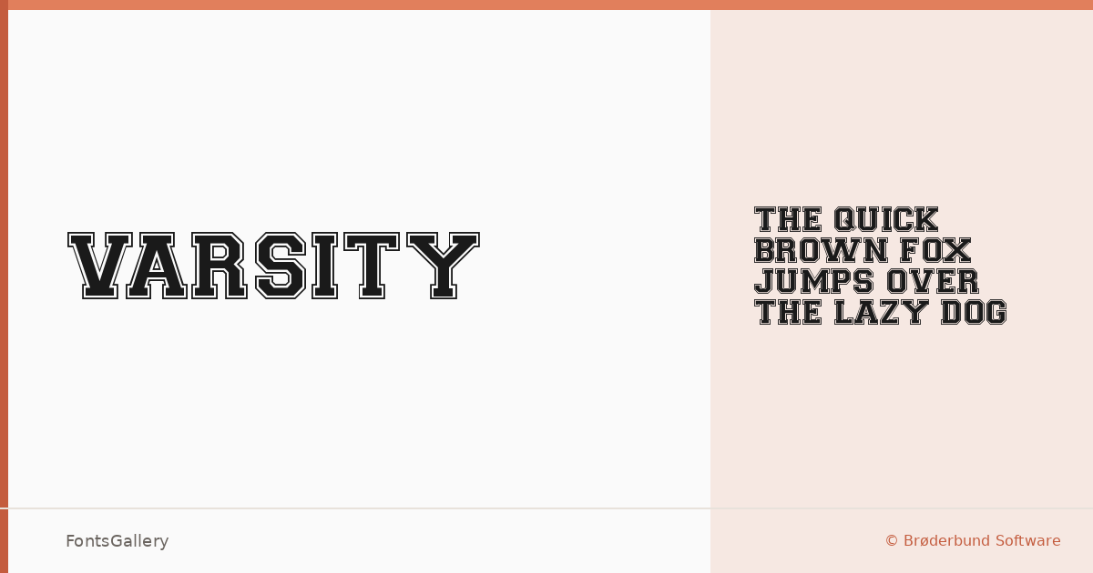 Varsity Regular font family banner