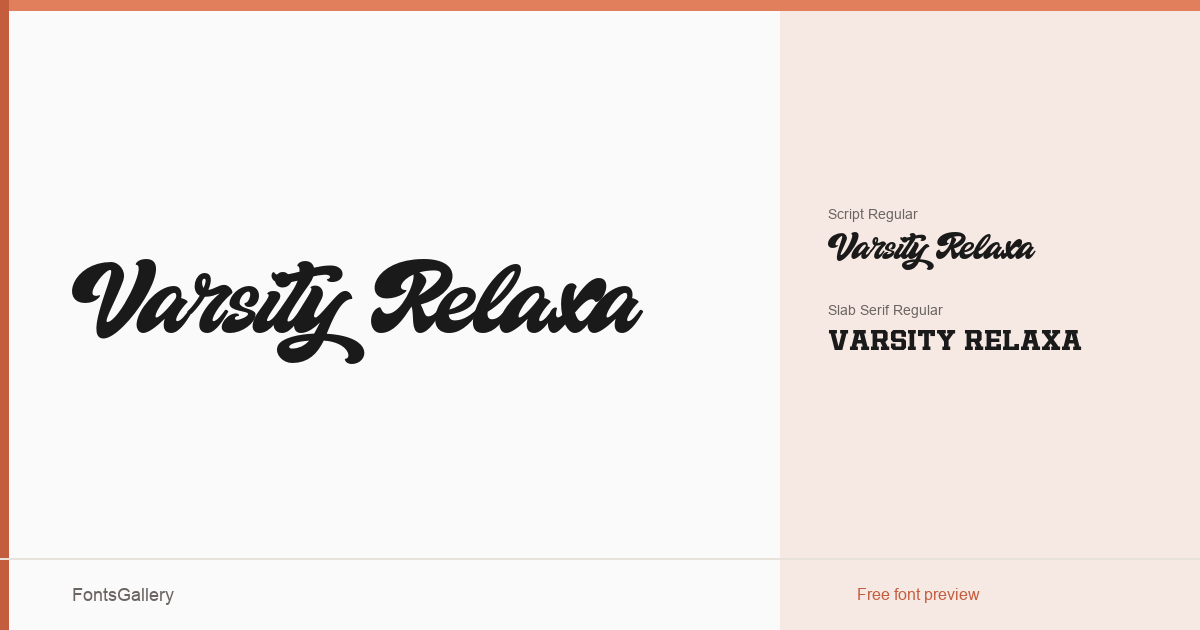 Varsity Relaxa font family banner