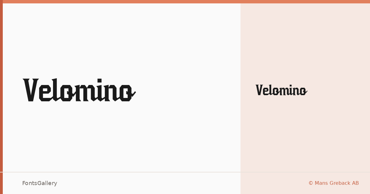Velomino font family banner