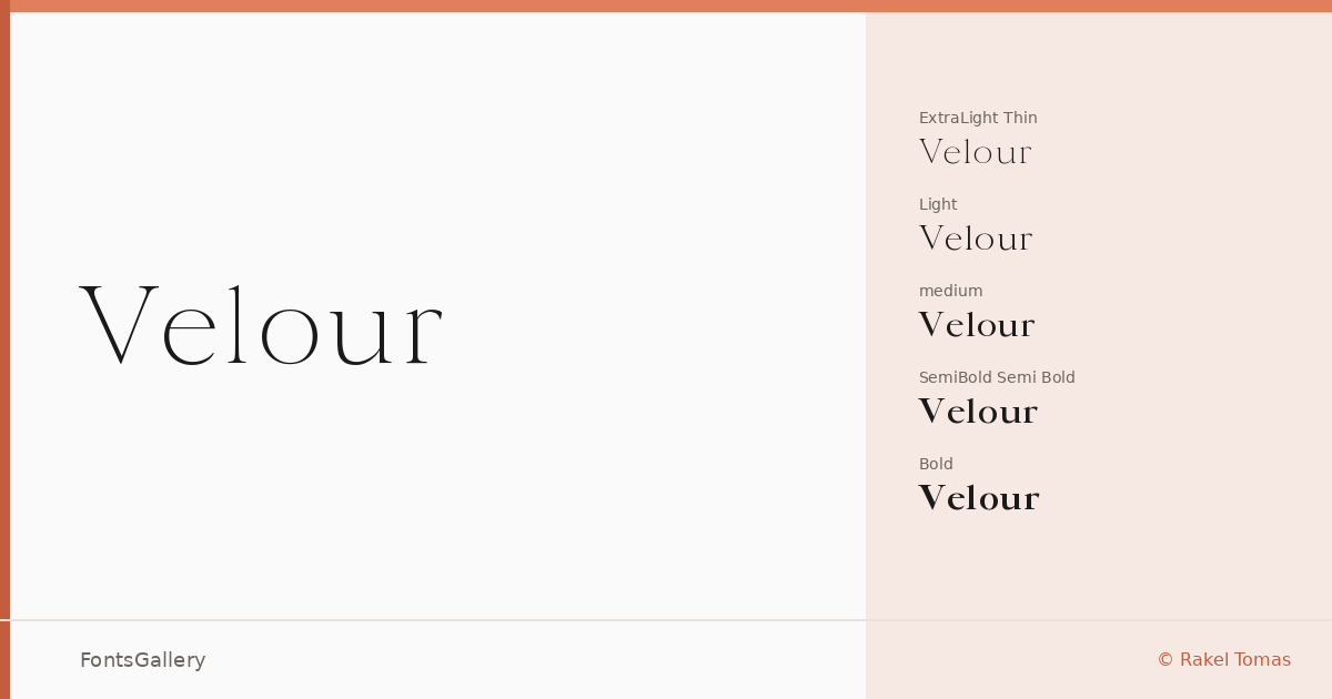 Velour font family banner