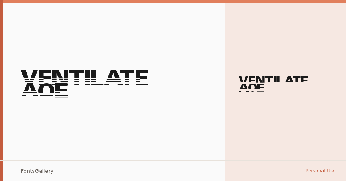 Ventilate AOE font family banner