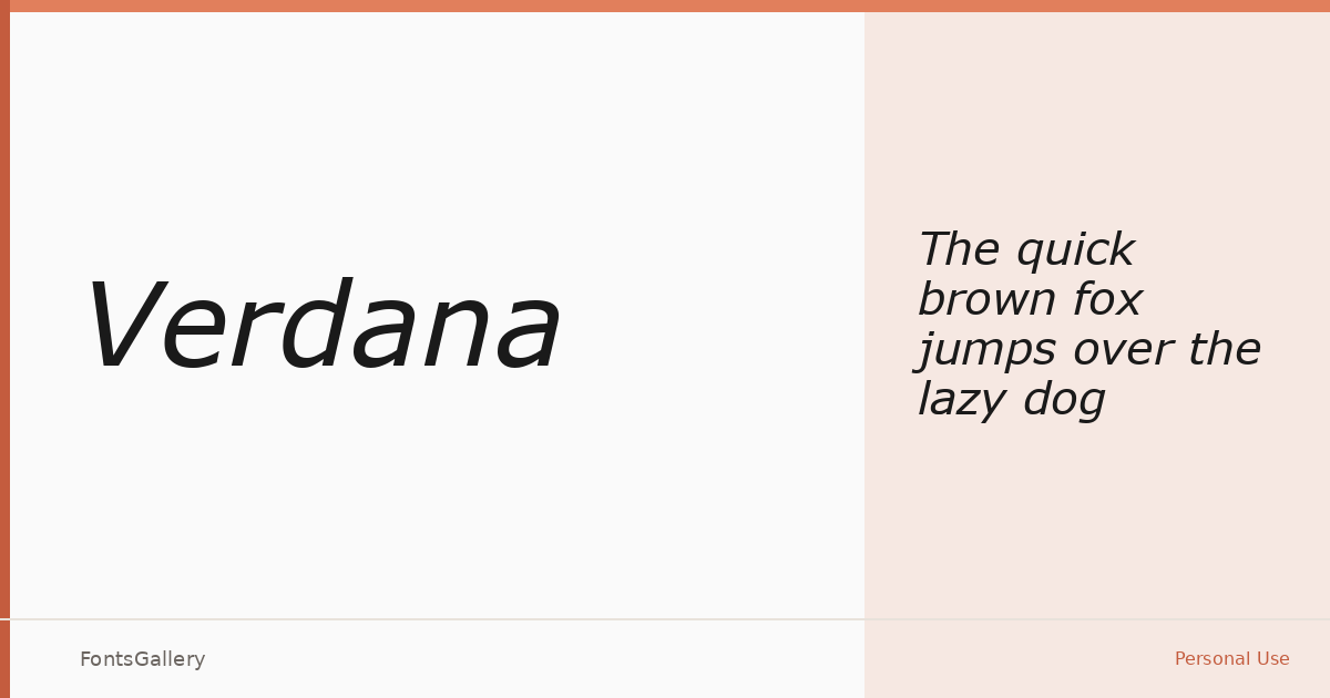 Verdana font family banner