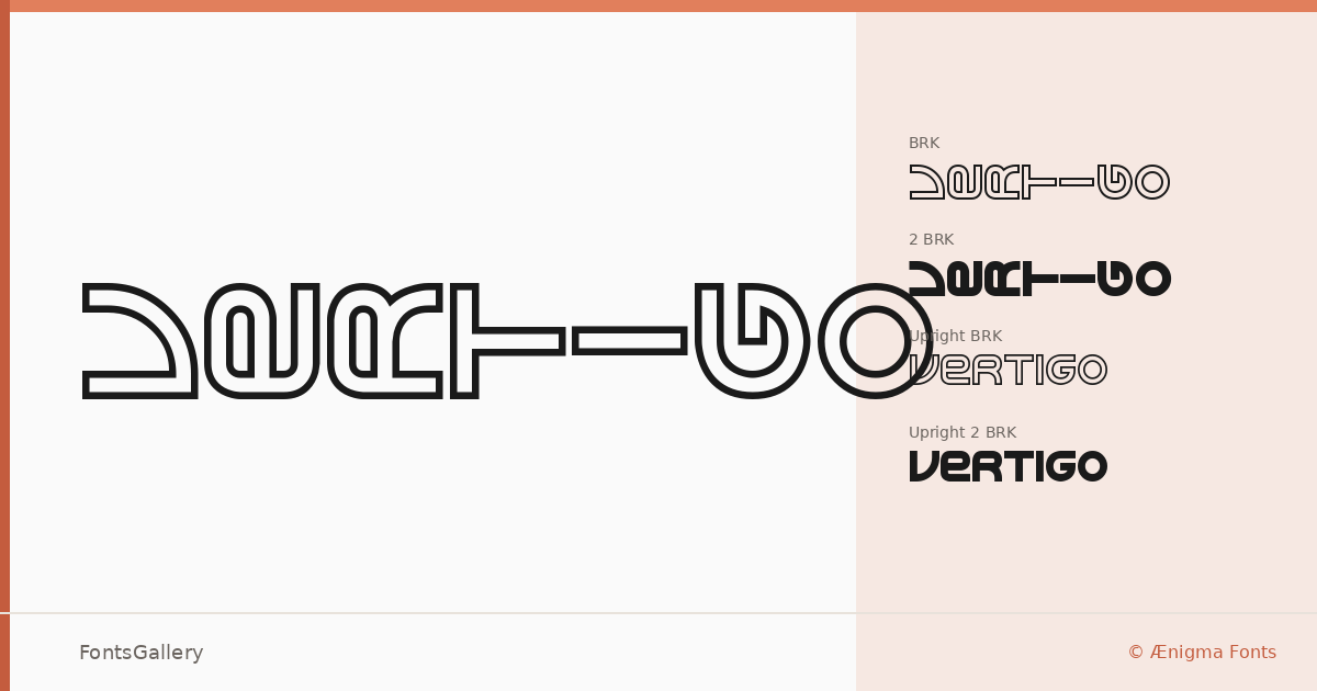 Vertigo font family banner