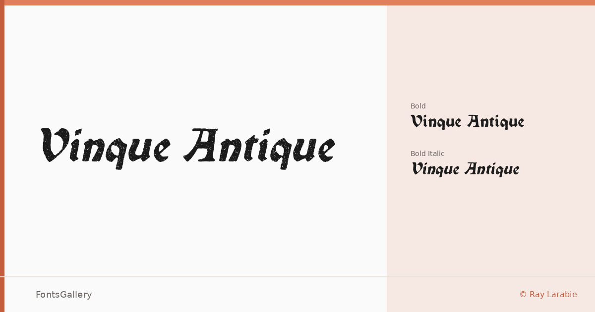 Vinque Antique font family banner