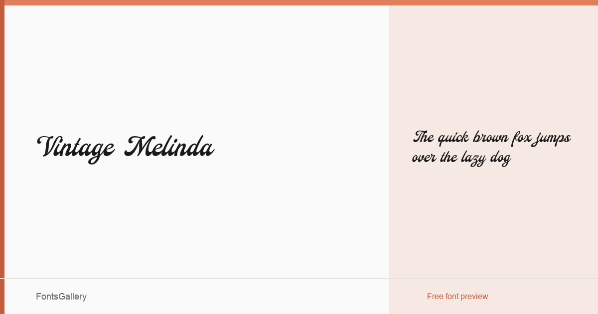Vintage Melinda font family banner
