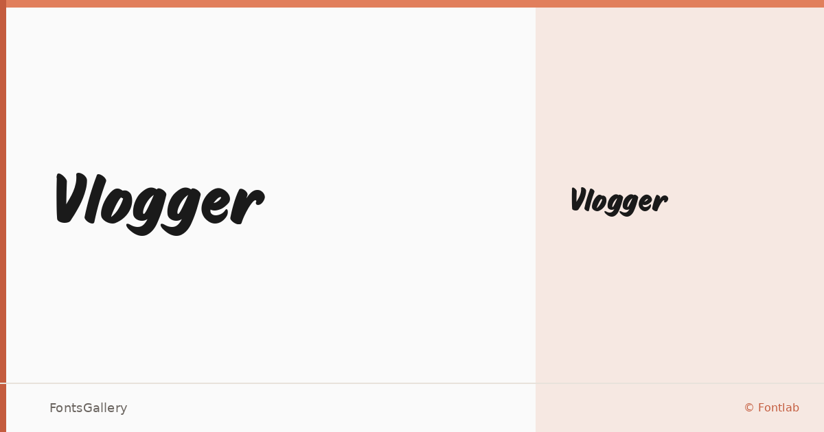 Vlogger font family banner