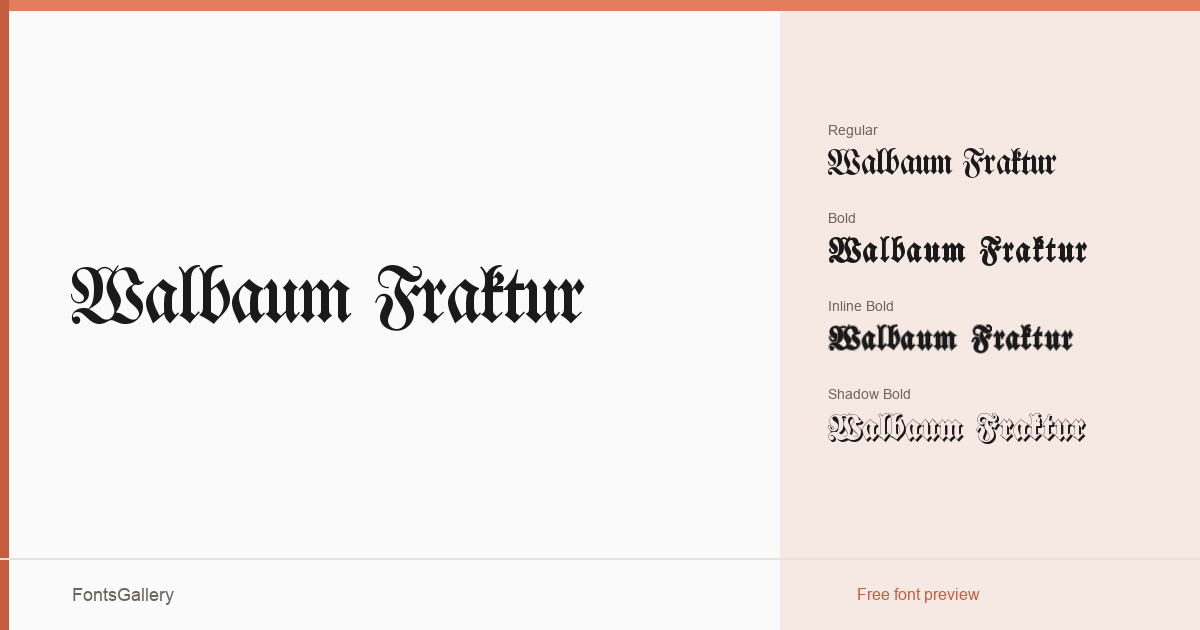 Walbaum Fraktur font family banner