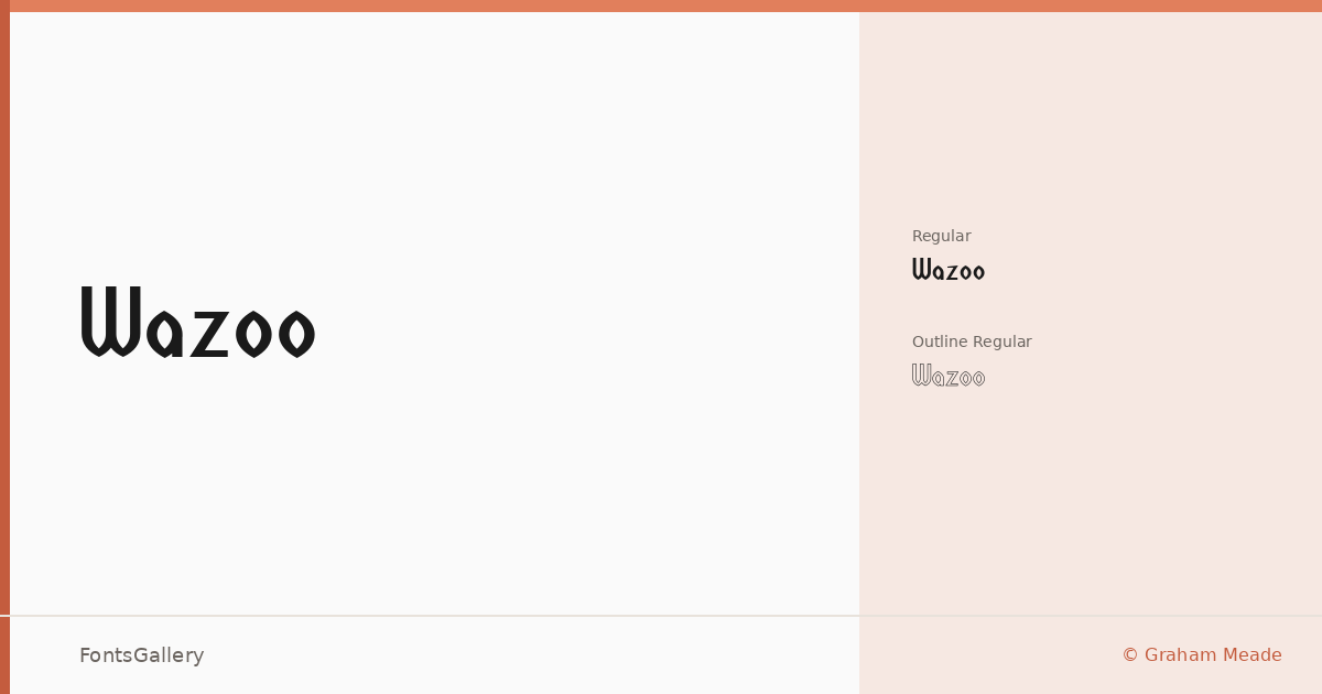 Wazoo font family banner