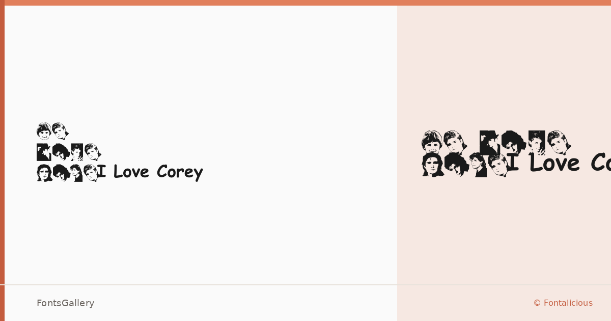 We Love Corey font family banner