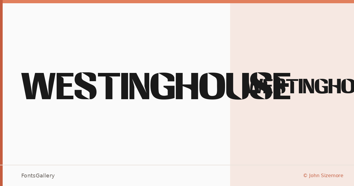 Westinghouse font family banner