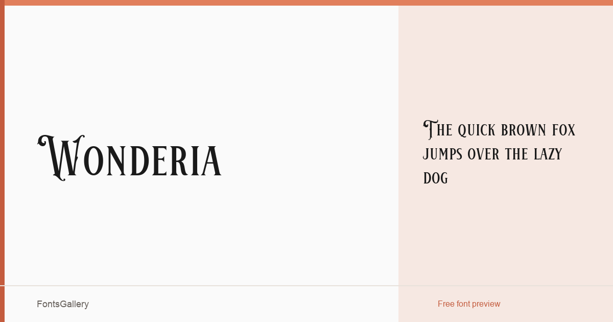 Wonderia font family banner