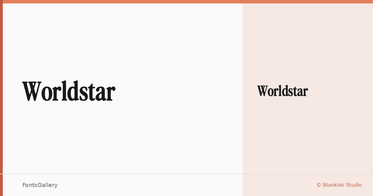 Worldstar font family banner