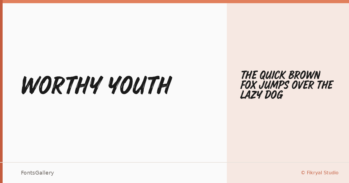 Worthy Youth font family banner