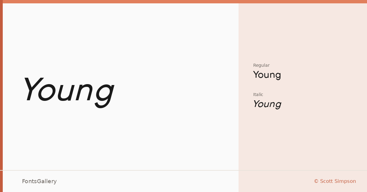 Young font family banner