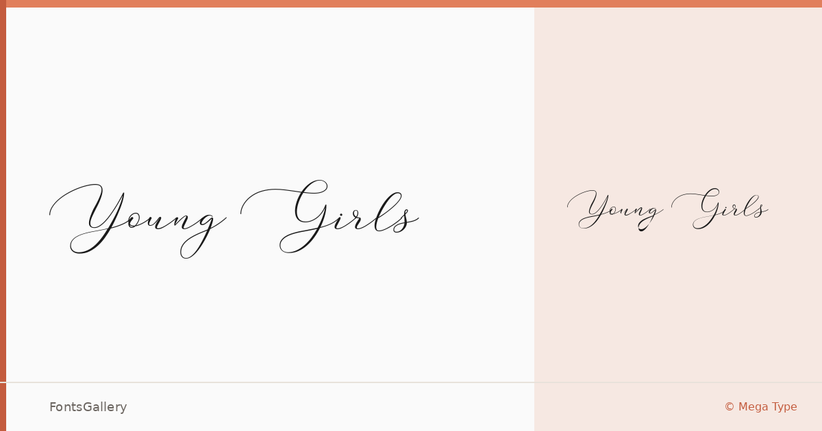 Young Girls font family banner