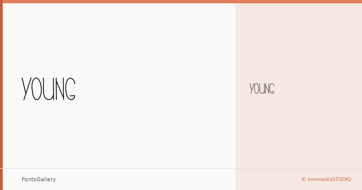 YOUNG font family banner