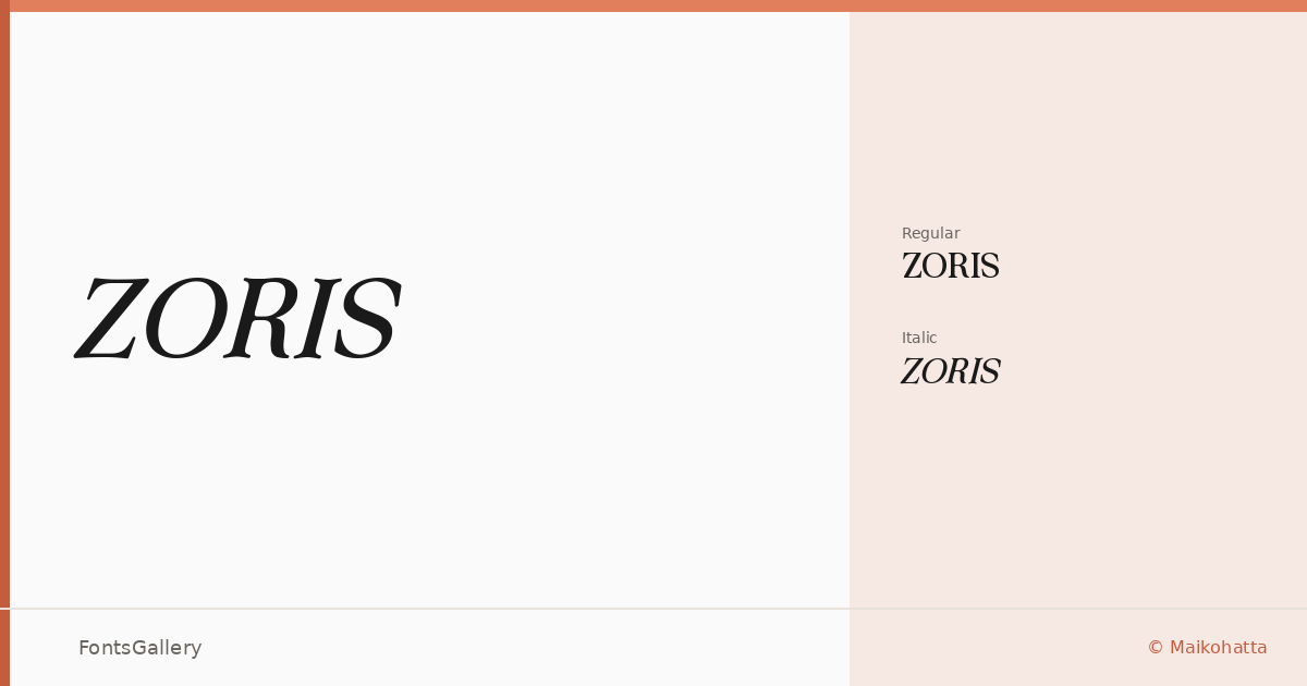 ZORIS font family banner