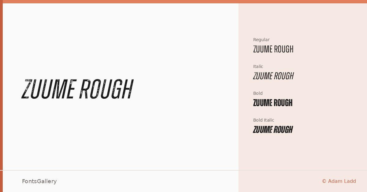 Zuume Rough font family banner